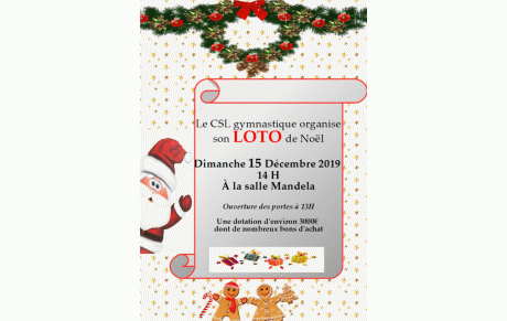 Le CSL gymnastique organise son LOTO de Noël !