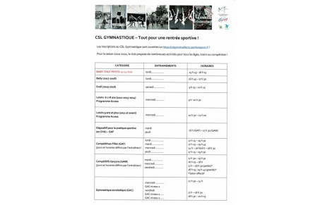 Informations reprise saison 2020-2021